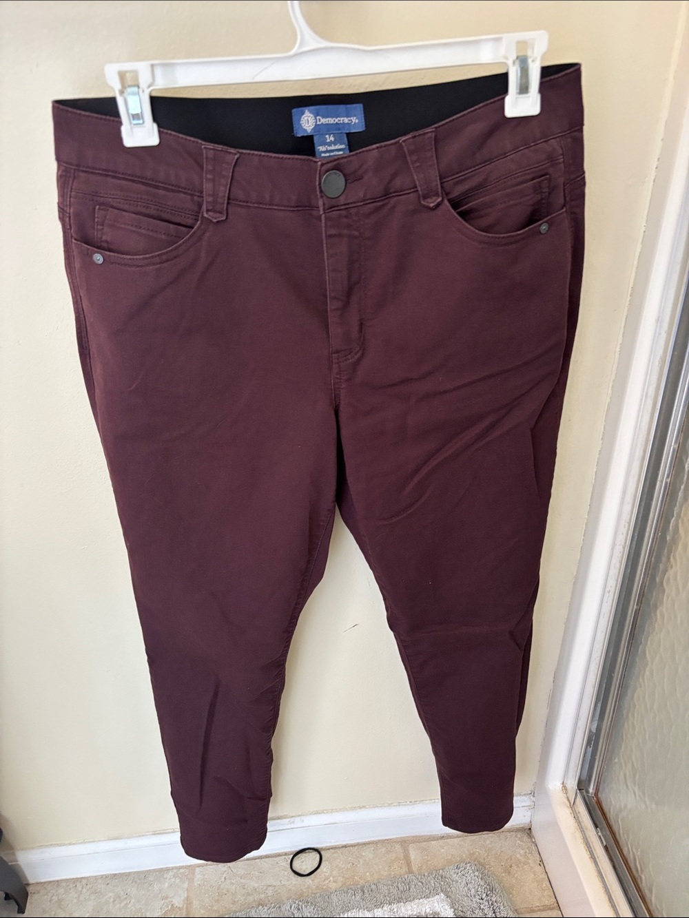 Democracy Plum Slim Crop Pants